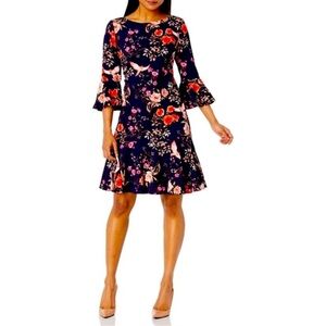 Eliza J Floral Navy Dress
